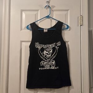 Black Shipwreck 75 Rugby Tournament Tank Top